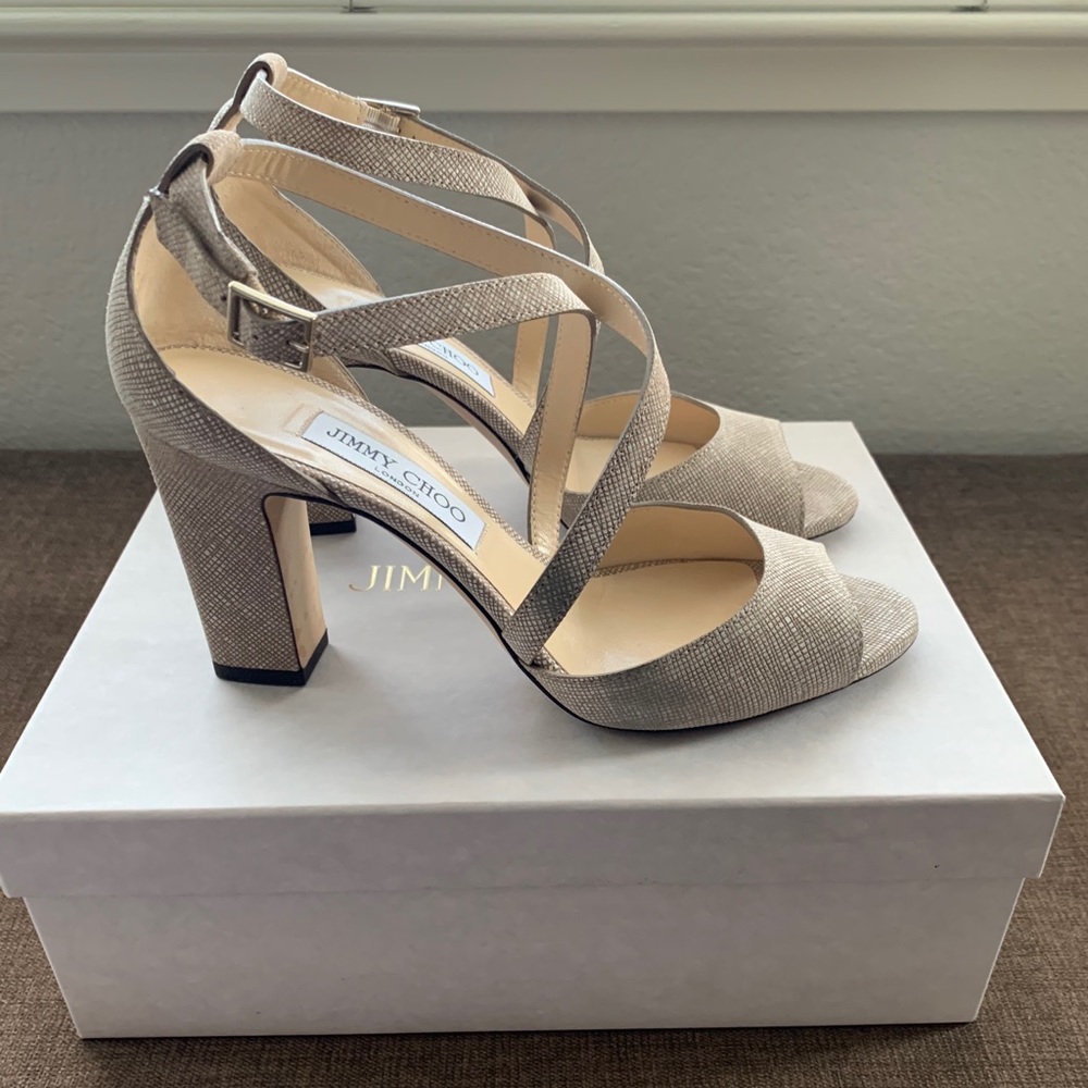 Jimmy Choo Carrie Sandals in Chai color - Size 10 US (Size 40 EU)
